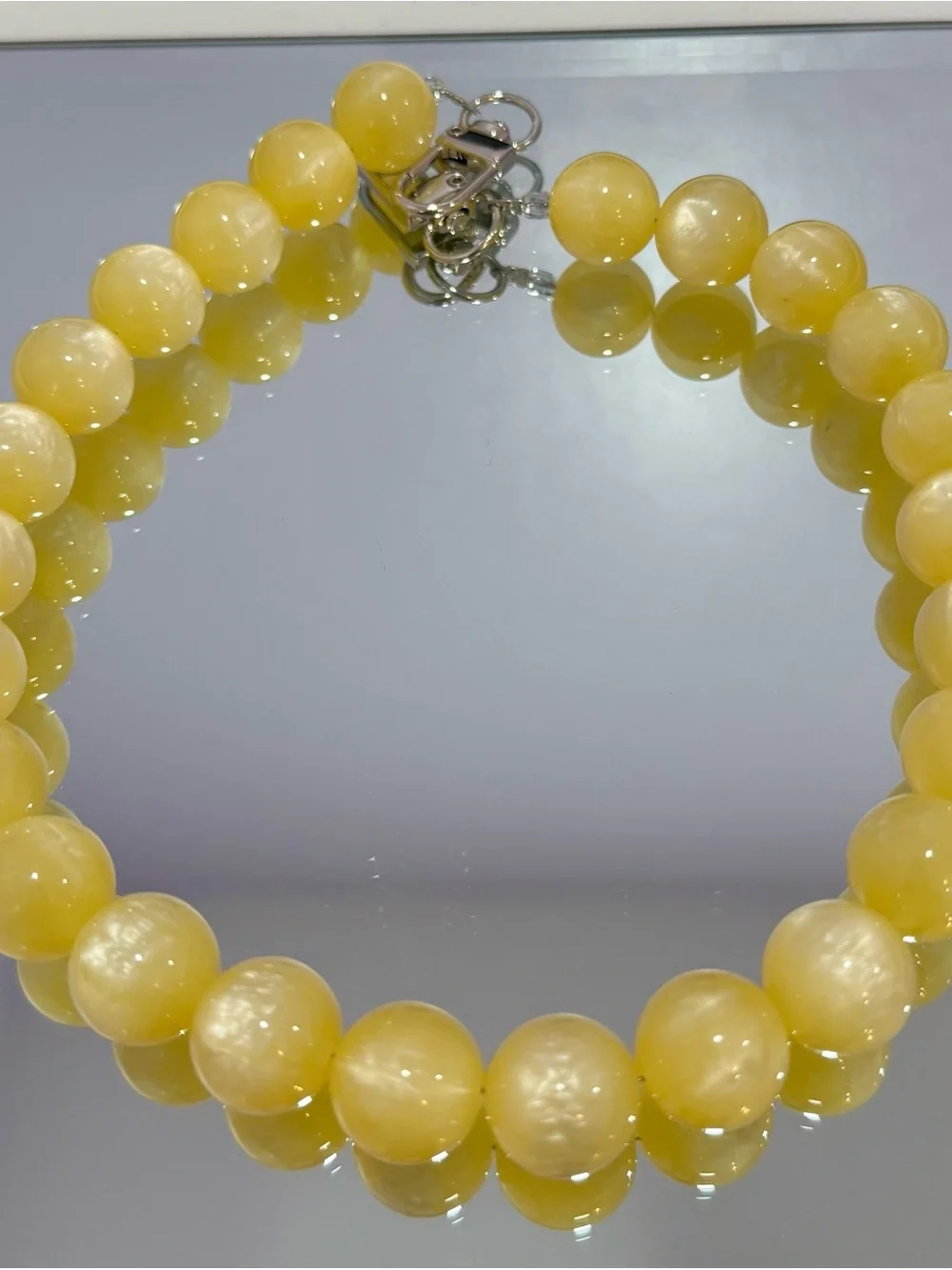 New Yellow Beaded Bag Chain 18 inches